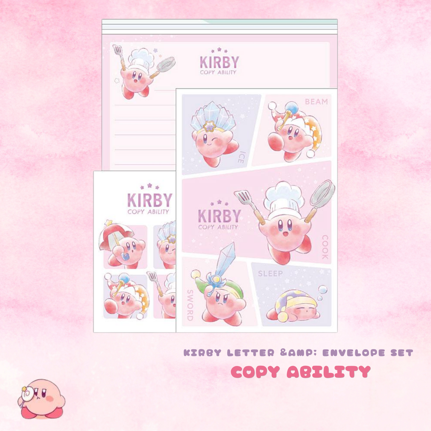 Limited Kirby Cute Stationery Set (10 Items)