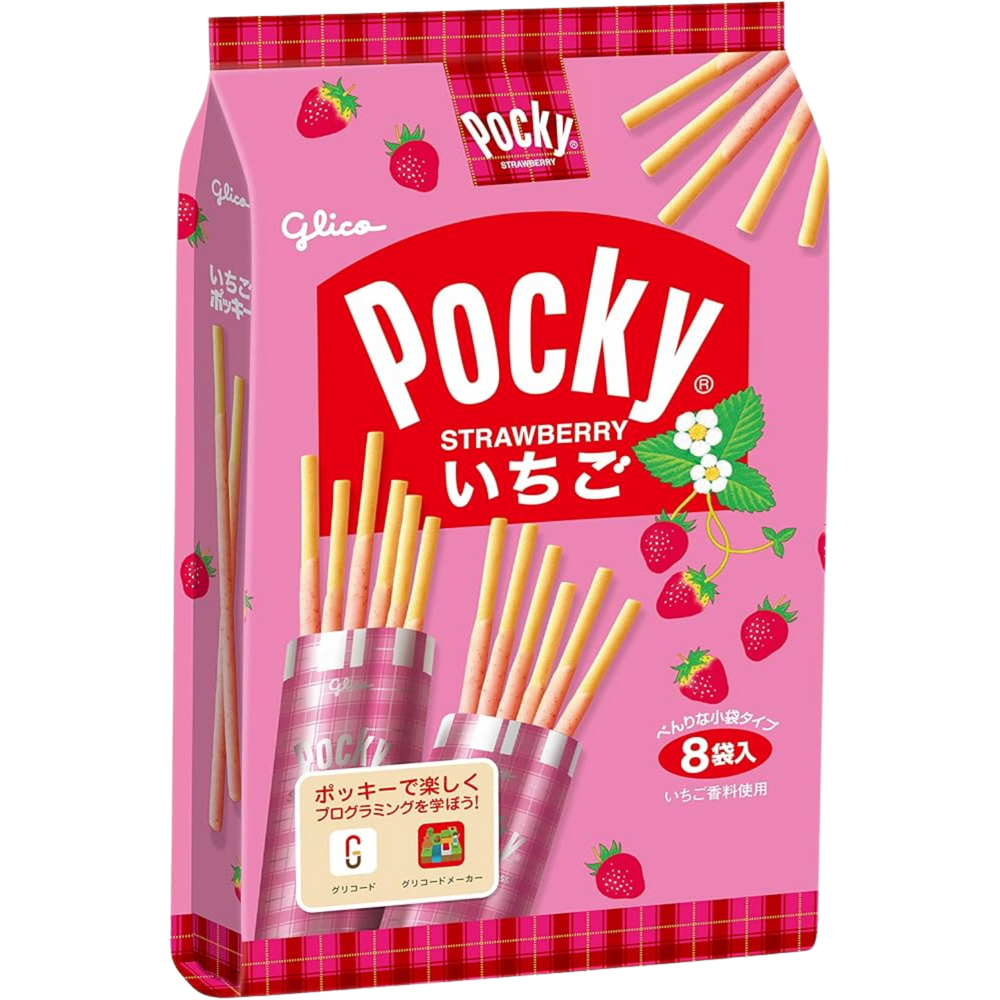 Strawberry Pocky, 8 Bags