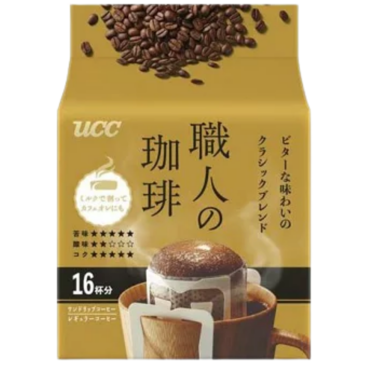 UCC Artisan Drip Coffee – Classic Bitter Blend (16 Drip Bags)