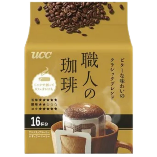 UCC Artisan Drip Coffee – Classic Bitter Blend (16 Drip Bags)