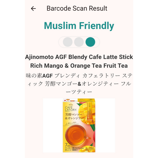AGF Blendy Café Latory Stick Rich Mango & Orange